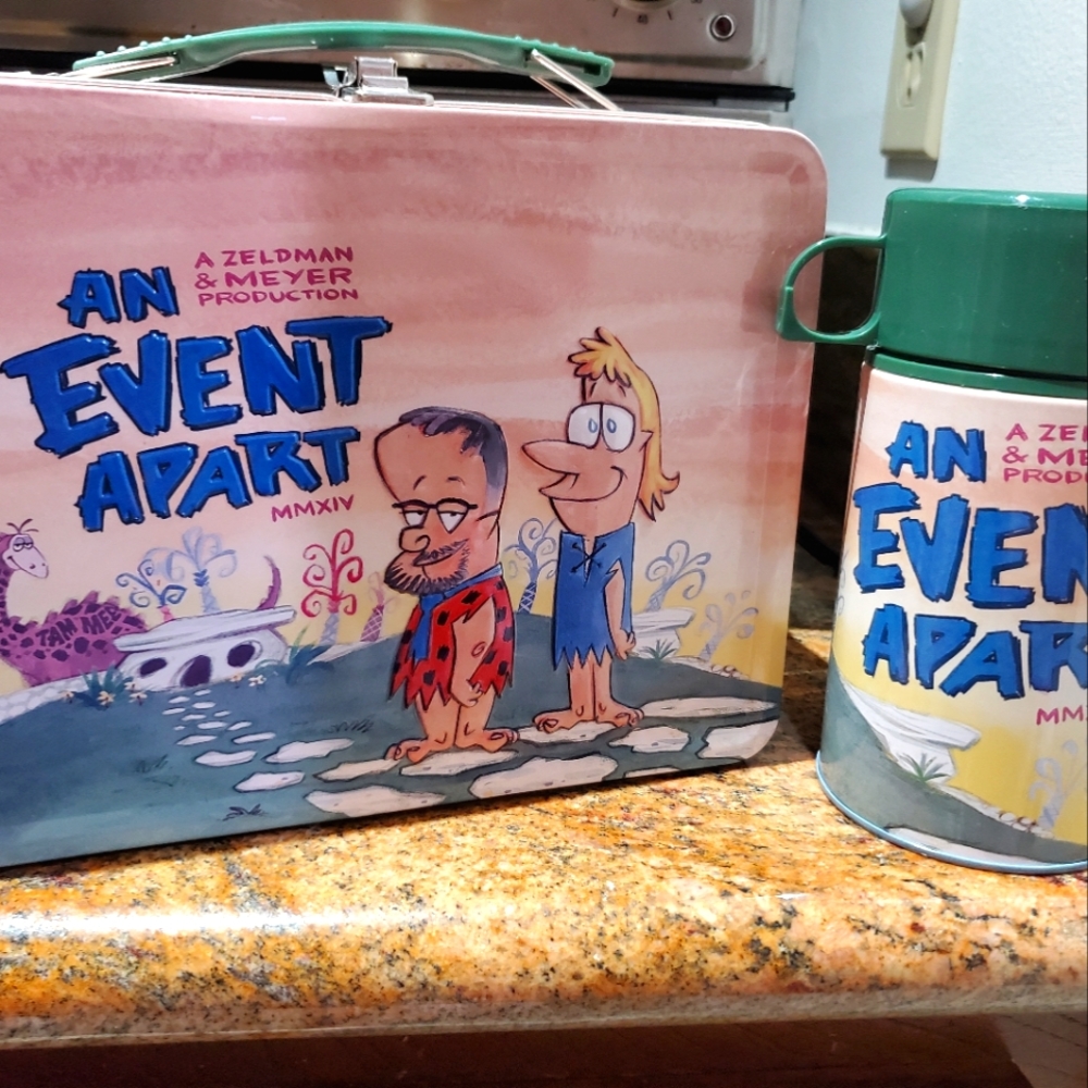 An Event Apart Flintstones Metal Lunch Box With Thermos
